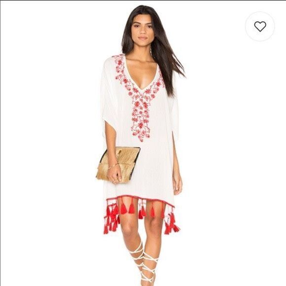 Show Me Your MuMu Mae Mu Tassel Dress in Casa Love Embroidered Flowy lightweight - Picture 1 of 7